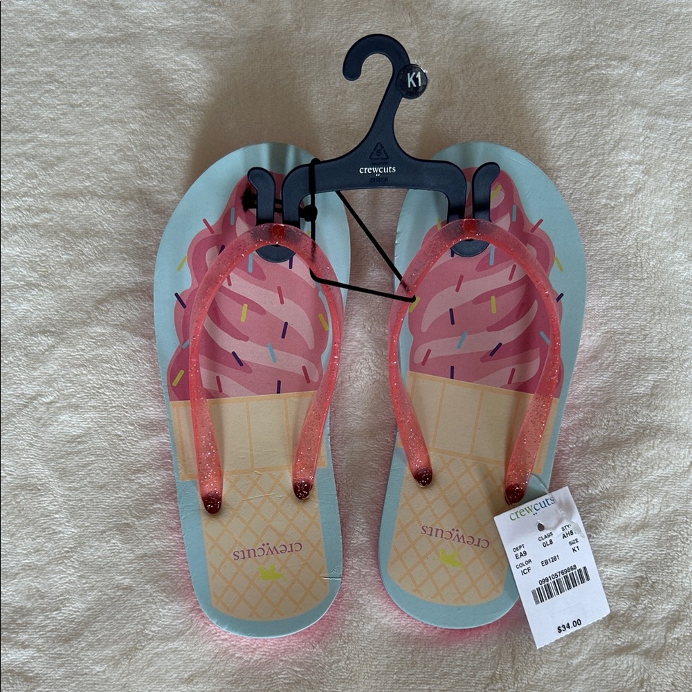 NWT J. Crew Crewcuts Pink Ice Cream Sandals